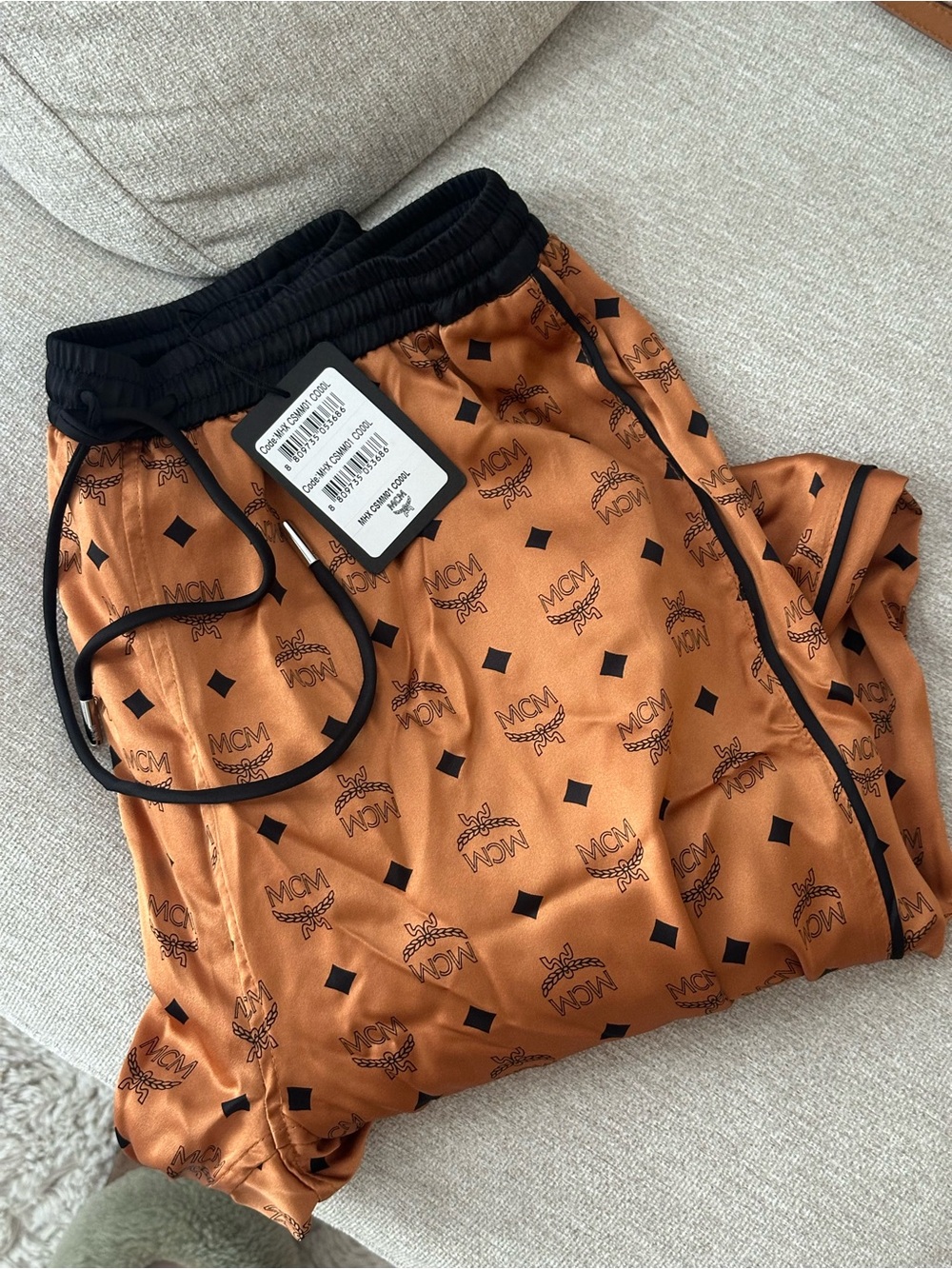 MCM Women Tan Brown Logo-Print Joggers